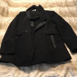 Black winter pea coat